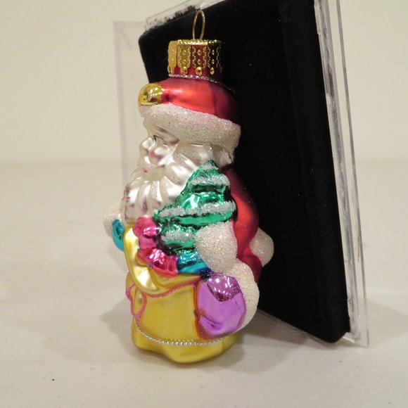 Christmas Glass Ornament Santa Handcrafted by Unique Treasure Gift Box Keepsake - Picture 4 of 6